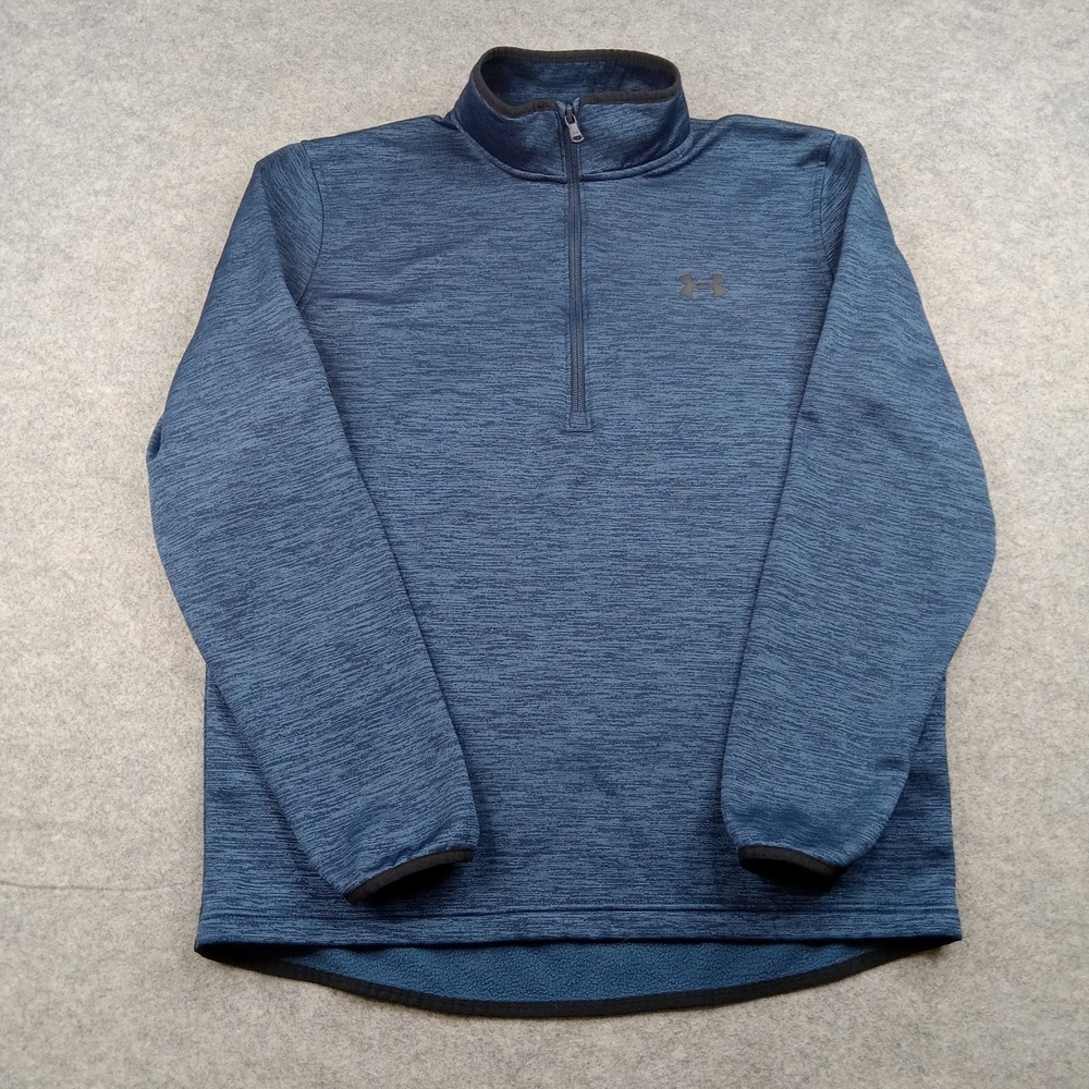 Under Armour Pullover Mens Medium Blue ColdGear 1/4 Zip Long Sleeve Top 1357145